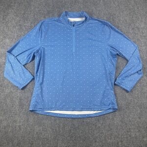 1764 Pullover Mens 2XL Blue Geometric Quarter Zip Lightweight Stretch Golf Top